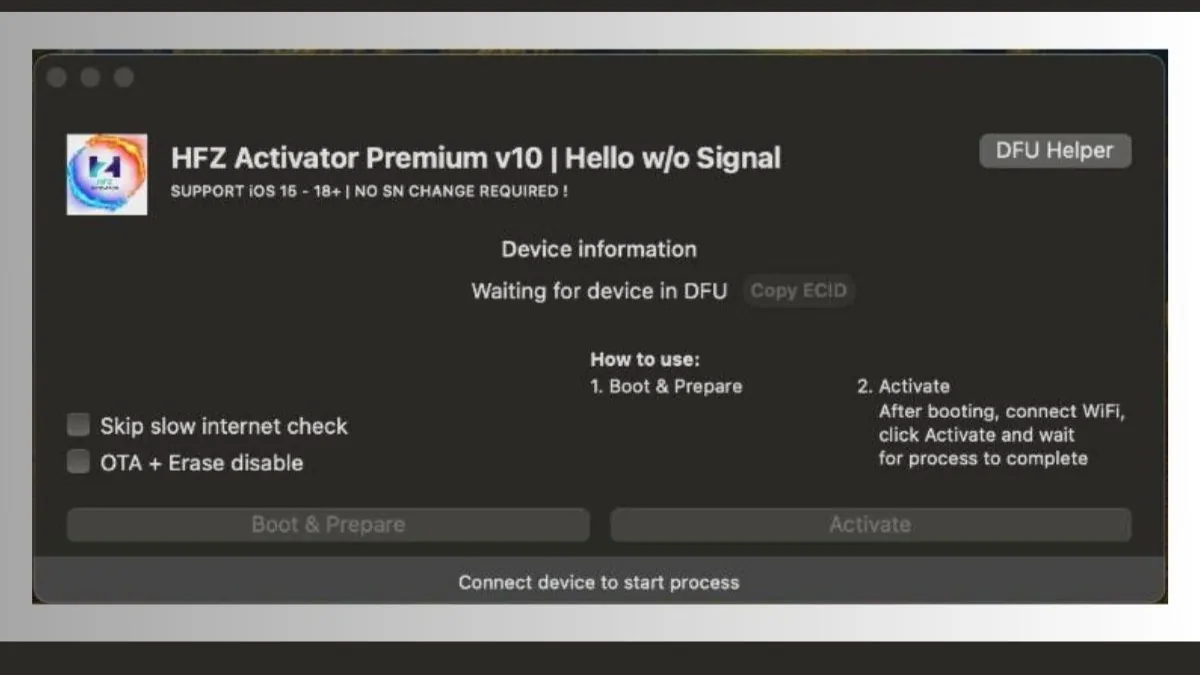 HFZ Activator Premium v10 – iCloud & MDM Bypass Tool (Wi‑Fi Only) 1 HFZ Activator Premium v10 – iCloud & MDM Bypass for iPhone & iPad (Wi‑Fi Only)